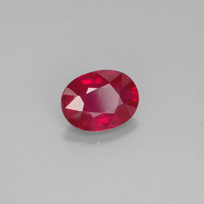 1.66캐럿 천연 핑크 레드 루비, 타원형 컷, 8.2×6.3 mm, SI