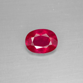 1.62캐럿 천연 핑크 레드 루비, 타원형 컷, 8.1×6.2 mm, SI