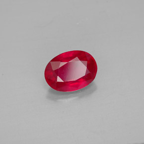 1.63캐럿 천연 핑크 레드 루비, 타원형 컷, 7.9×5.8 mm, VS-SI