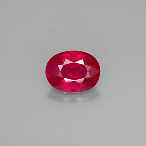 1.67캐럿 천연 핑크 레드 루비, 타원형 컷, 7.9×6.1 mm, SI