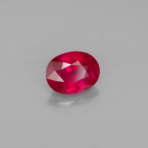 1.67캐럿 천연 핑크 레드 루비, 타원형 컷, 7.9×6.1 mm, SI