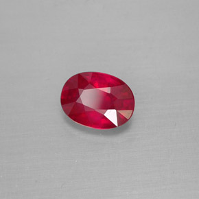 1.54캐럿 천연 핑크 레드 루비, 타원형 컷, 7.8×5.9 mm, VS-SI