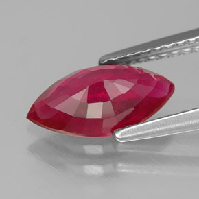 1.59캐럿 천연 핑크 레드 루비, 마퀴즈, 10.7×5.6 mm, SI