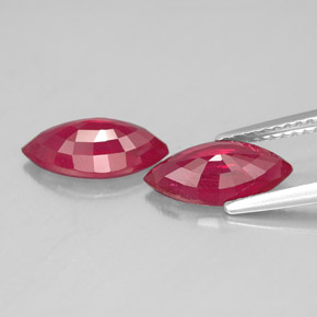캐럿 천연 레드 핑크 루비 보석, 마퀴즈, 11.1×5.5 mm, SI