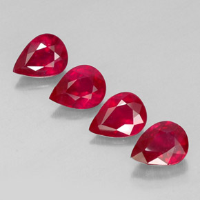 캐럿 천연 핑크 레드 루비 보석, 배 모양, 8.1×6 mm, SI