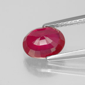 1.85캐럿 천연 핑크 레드 루비, 타원형 컷, 8.1×6.2 mm, SI