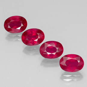 캐럿 천연 핑크 레드 루비 보석, 타원형 컷, 7.9×5.9 mm, SI
