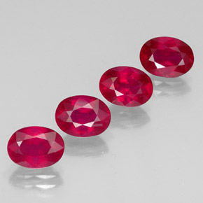 캐럿 천연 핑크 레드 루비 보석, 타원형 컷, 7.9×5.9 mm, SI