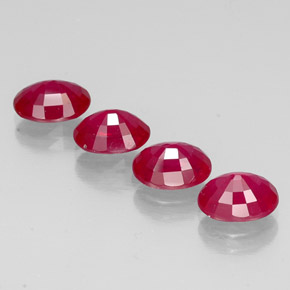 캐럿 천연 핑크 레드 루비 보석, 타원형 컷, 7.9×5.9 mm, SI