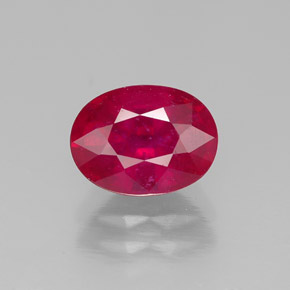 1.88캐럿 천연 핑크 레드 루비, 타원형 컷, 8×6 mm, SI