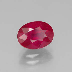1.88캐럿 천연 핑크 레드 루비, 타원형 컷, 8×6 mm, SI