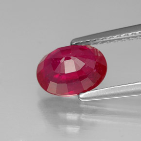1.88캐럿 천연 핑크 레드 루비, 타원형 컷, 8×6 mm, SI