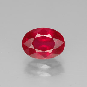 1.62캐럿 천연 핑크 레드 루비, 타원형 컷, 7.9×5.8 mm, SI