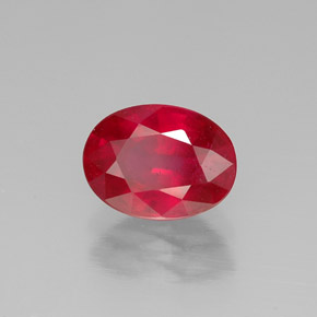 1.62캐럿 천연 핑크 레드 루비, 타원형 컷, 7.9×5.8 mm, SI