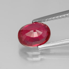 1.73캐럿 천연 핑크 레드 루비, 타원형 컷, 7.8×5.9 mm, SI