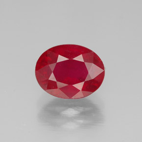 1.84캐럿 천연 핑크 레드 루비, 타원형 컷, 7.9×6.1 mm, SI