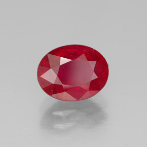 1.84캐럿 천연 핑크 레드 루비, 타원형 컷, 7.9×6.1 mm, SI