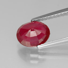 1.84캐럿 천연 핑크 레드 루비, 타원형 컷, 7.9×6.1 mm, SI