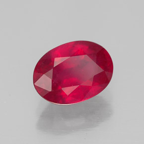 1.79캐럿 천연 핑크 레드 루비, 타원형 컷, 8.2×6 mm, SI