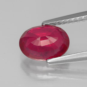 1.79캐럿 천연 핑크 레드 루비, 타원형 컷, 8.2×6 mm, SI