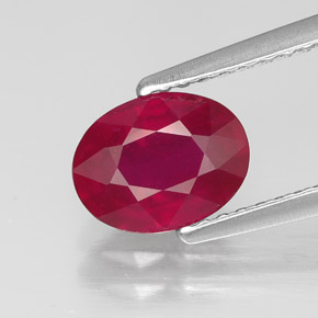 1.57캐럿 천연 핑크 레드 루비, 타원형 컷, 7.8×6 mm, SI