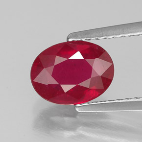 1.79캐럿 천연 핑크 레드 루비, 타원형 컷, 8.2×6.1 mm, SI