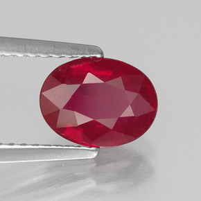 1.79캐럿 천연 핑크 레드 루비, 타원형 컷, 8.2×6.1 mm, SI