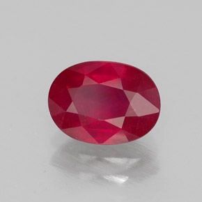 1.70캐럿 천연 핑크 레드 루비, 타원형 컷, 8.1×6 mm, SI