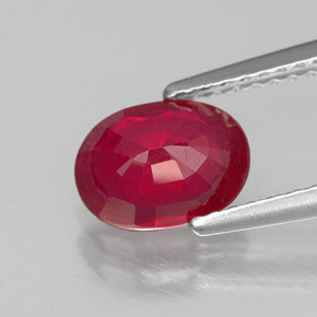 1.70캐럿 천연 핑크 레드 루비, 타원형 컷, 8.1×6 mm, SI