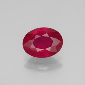 1.34캐럿 천연 핑크 레드 루비, 타원형 컷, 7.8×5.8 mm, SI