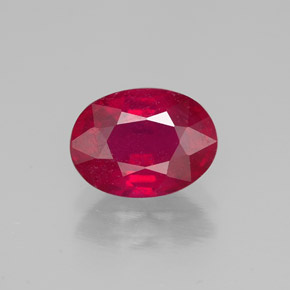 1.66캐럿 천연 핑크 레드 루비, 타원형 컷, 8.2×6.1 mm, SI