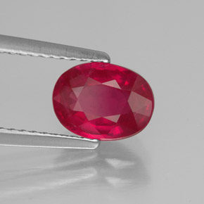 1.70캐럿 천연 핑크 레드 루비, 타원형 컷, 8.1×6 mm, SI