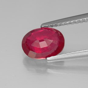 1.70캐럿 천연 핑크 레드 루비, 타원형 컷, 8.1×6 mm, SI