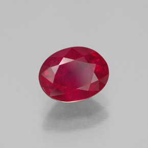 1.71캐럿 천연 핑크 레드 루비, 타원형 컷, 7.9×6 mm, SI