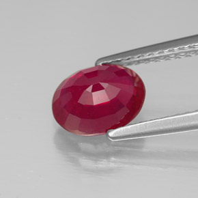 1.71캐럿 천연 핑크 레드 루비, 타원형 컷, 7.9×6 mm, SI
