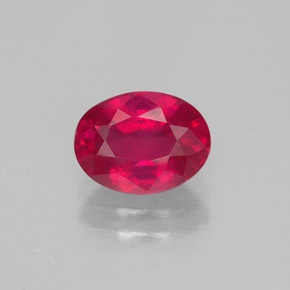 1.62캐럿 천연 핑크 레드 루비, 타원형 컷, 7.8×5.8 mm, SI
