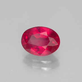 1.62캐럿 천연 핑크 레드 루비, 타원형 컷, 7.8×5.8 mm, SI