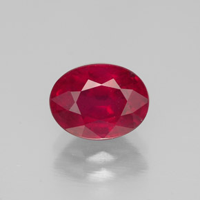 1.86캐럿 천연 핑크 레드 루비, 타원형 컷, 7.9×6.1 mm, SI
