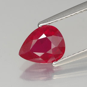 1.44캐럿 천연 핑크 레드 루비, 배 모양, 8.1×6 mm, SI