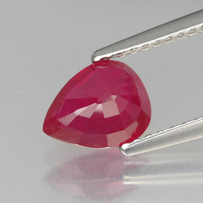 1.44캐럿 천연 핑크 레드 루비, 배 모양, 8.1×6 mm, SI