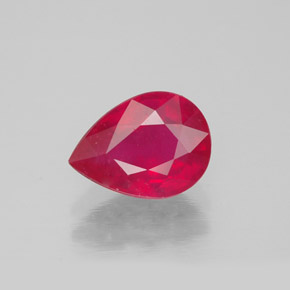 1.54캐럿 천연 핑크 레드 루비, 배 모양, 8.2×6 mm, SI