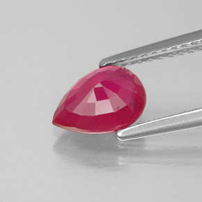 1.54캐럿 천연 핑크 레드 루비, 배 모양, 8.2×6 mm, SI