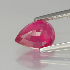 1.58캐럿 천연 핑크 레드 루비, 배 모양, 8.1×5.9 mm, SI