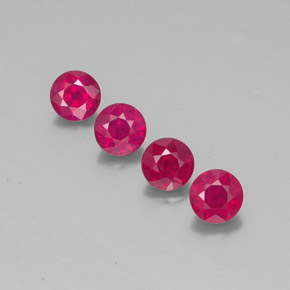 캐럿 천연 핑크 레드 루비 보석, 라운드 컷, 5.93 mm, SI
