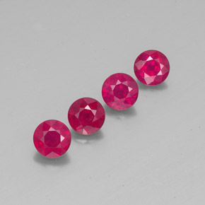 캐럿 천연 핑크 레드 루비 보석, 라운드 컷, 5.93 mm, SI