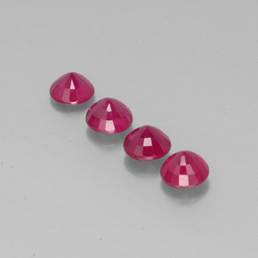 캐럿 천연 핑크 레드 루비 보석, 라운드 컷, 5.93 mm, SI