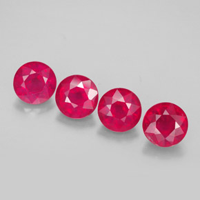 캐럿 천연 핑크 레드 루비 보석, 라운드 컷, 6.10 mm, VS-SI