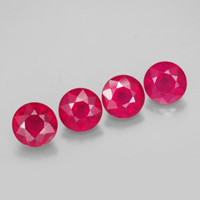 캐럿 천연 핑크 레드 루비 보석, 라운드 컷, 6.10 mm, VS-SI