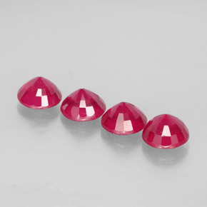 캐럿 천연 핑크 레드 루비 보석, 라운드 컷, 6.10 mm, VS-SI