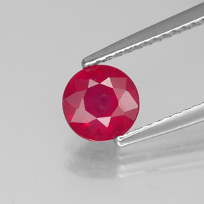 1.09캐럿 천연 핑크 레드 루비, 라운드 컷, 6.04 mm, SI